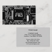 Umkreisen Sie B u. W 2' Monogramm-Visitenkartegrau Visitenkarte (Vorne/Hinten)