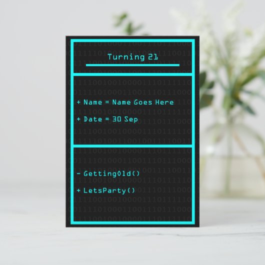 UML Klassen-Computerprogrammierer-Party Einladung (Stehend Vorderseite)