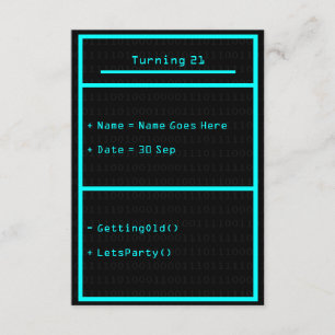 UML Klassen-Computerprogrammierer-Party Einladung