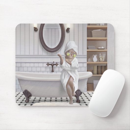 Umlademodus - Miss Meow in Bathrobe Mousepad (Mit Mouse)