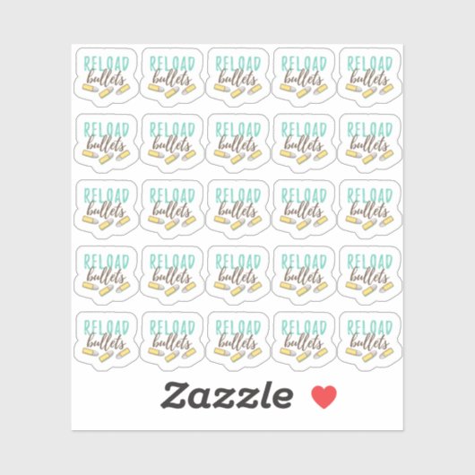 Umladen von Kugeln Ammo Gun Shooting Range Plane Aufkleber (Blatt)