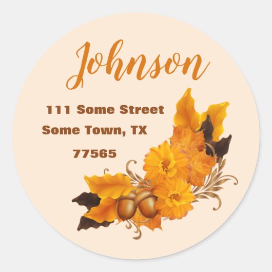 Umlaufaufkleber für den Erntedank im Herbst Runder Aufkleber (Vorderseite)