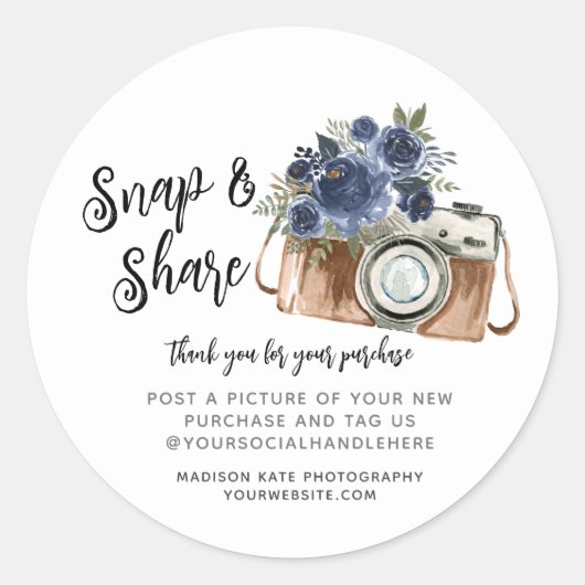 Umlaufaufkleber für Snap & Share-Camera Runder Aufkleber (Vorderseite)