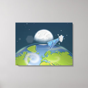 Umlaufender Satellit des Planeten Erde Leinwanddruck