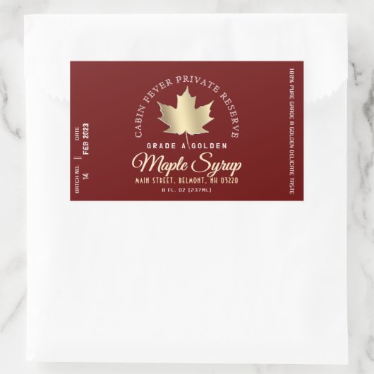 Umlauflogo für Ahornsirup (Stapel und Datum) Rechteckiger Aufkleber (Tasche)