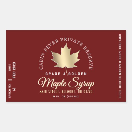 Umlauflogo für Ahornsirup (Stapel und Datum) Rechteckiger Aufkleber (Vorderseite)