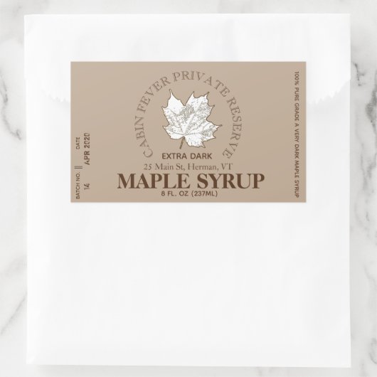 Umlauflogo für Ahornsirup (Stapel und Datum) Rechteckiger Aufkleber (Tasche)
