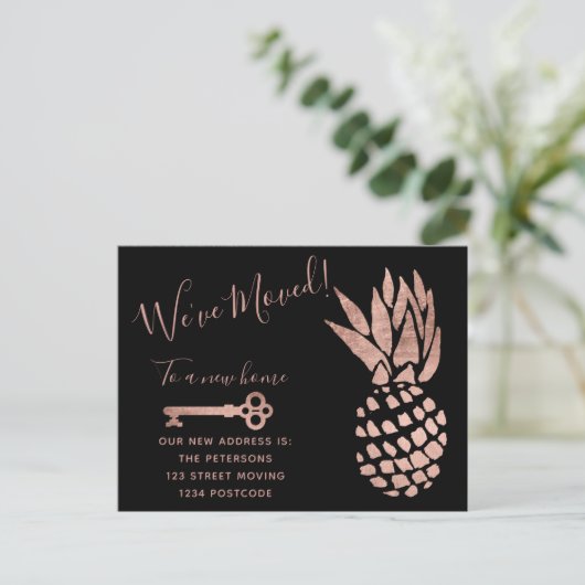 Umlaufmeldung von Ananas-Ananas aus der schwarzen  Ankündigungspostkarte (Stehend Vorderseite)