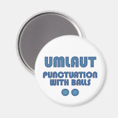 Umlaut Balls (blau) Magnet (Vorderseite/Rückseite)