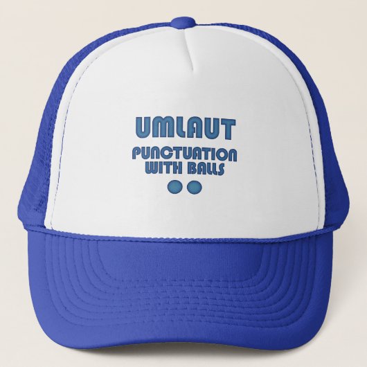Umlaut Balls (blau) Truckerkappe (Vorderseite)