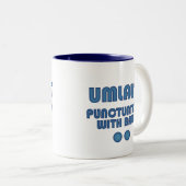 Umlaut Balls (blau) Zweifarbige Tasse (VorderseiteRechts)