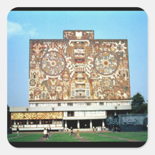 Ummauern Sie Mosaik auf der Fassade der zentralen Quadratischer Aufkleber