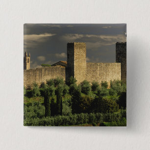 Ummauerte Stadt Monteriggioni, in der Provinz Button