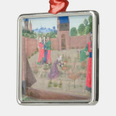 Ummauerter Garten mit einer Frauengartenarbeit Silbernes Ornament (Links)