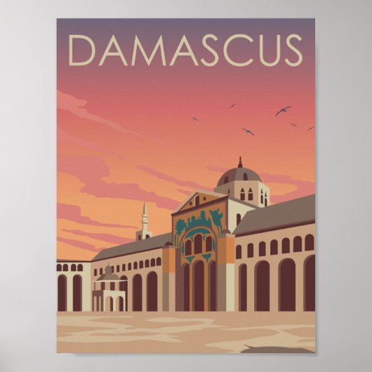 Ummayad Moschee Damaskus Berühmter Reiseort Poster (Vorne)