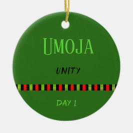 Umoja - Kwanzaa Tag 1 Grün Keramik Ornament