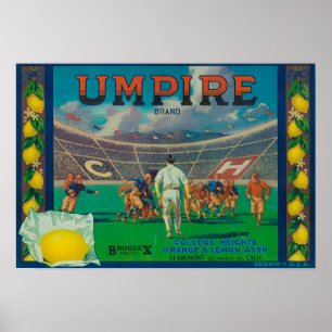 Umpire Lemon LabelClaremont, CA Poster