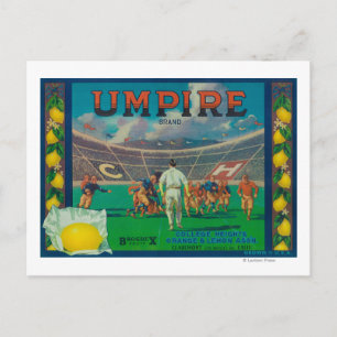 Umpire Lemon LabelClaremont, CA Postkarte