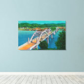 Umpqua-Brücke in Reedsport, Oregon Leinwanddruck (Insitu (Holzboden))