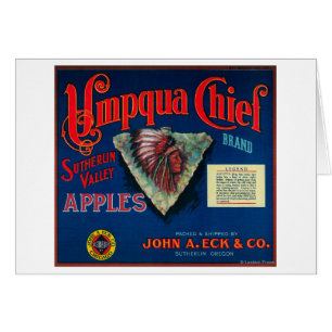 Umpqua Chief Apple Crate LabelSutherlin, OR