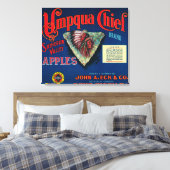 Umpqua Chief Apple Crate LabelSutherlin, OR Leinwanddruck (Insitu (Schlafzimmer))