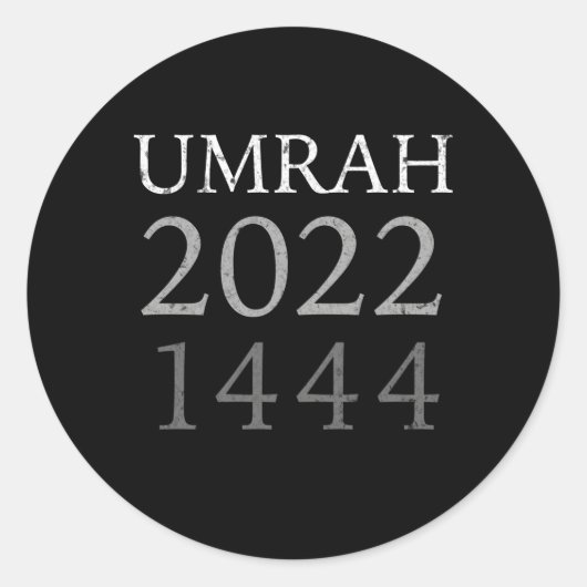 Umrah 2022 für und 1444H-Familie Runder Aufkleber (Vorderseite)