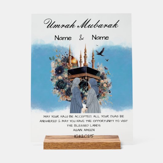 Umrah Mubarak Acrylschild (Vorderseite)