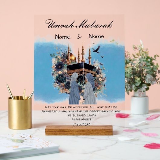 Umrah Mubarak Acrylschild (Hochzeit)