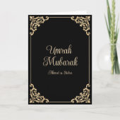 Umrah Mubarak Black Gold Elegante Grußkarte Karte (Vorderseite)