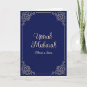 Umrah Mubarak Blue Gift Islamic Greeting Card Karte (Vorderseite)