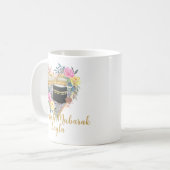 Umrah Mubarak Floral Heart Kaabah Tasse (Vorderseite Links)