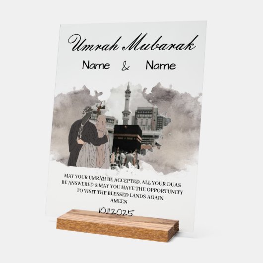 Umrah Mubarak Geschenk Acrylschild (Winkel)
