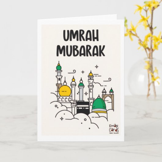 Umrah Mubarak Karte (Gelbe Blume)
