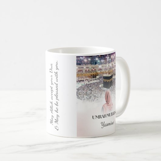 Umrah Mubarak Message Tasse (VorderseiteRechts)
