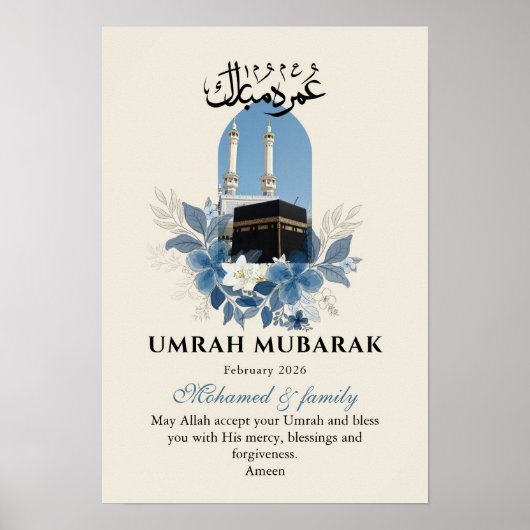 Umrah Mubarak Personalized Islamic Wall Art Poster (Vorne)