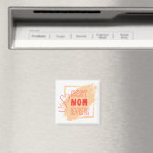 Umrandete rote Herzen Beste Mama Magnet (In Situ (Geschirrspüler))