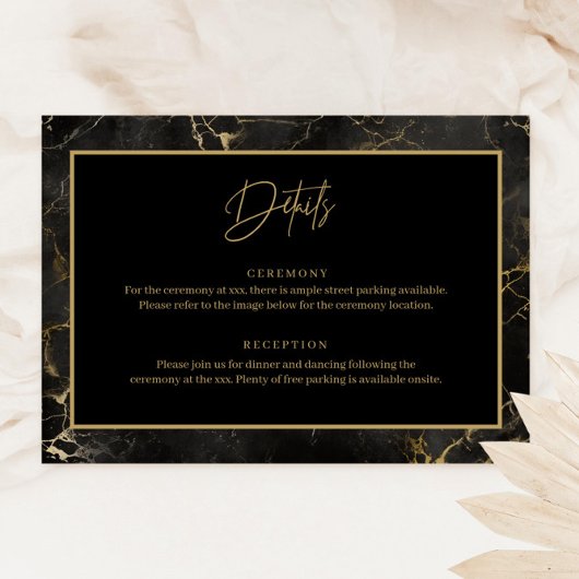 Umrandungskarte aus schwarzem Marmor Einladung