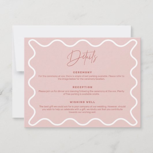 Umrandungskarte für die rosa und weiße Grenze Einladung (Vorderseite)