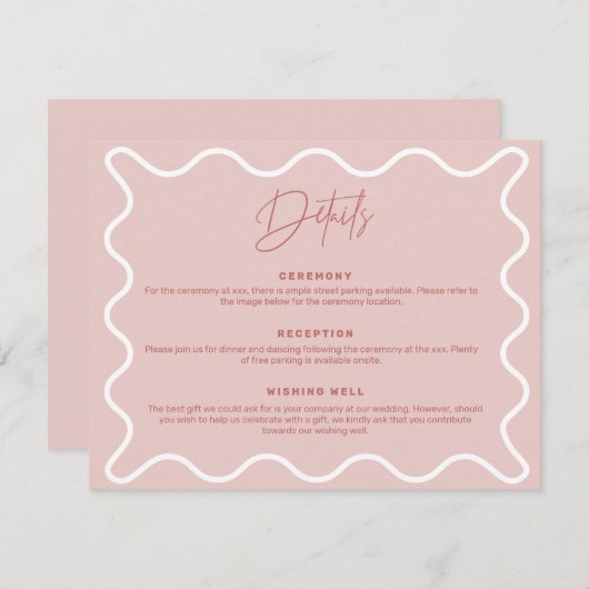 Umrandungskarte für die rosa und weiße Grenze Einladung (Vorne/Hinten)