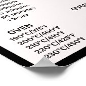 Umrechnungstabelle für Luftfracht (Celsius/Fahrenh Poster (Ecke)