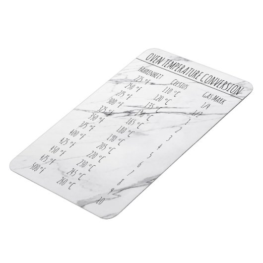 Umrechnungstabelle Temperatur Celsius Fahrenheit Magnet (Linke Seite)