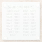 Umrechnungstabelle Vintag leicht Glasuntersetzer (Rückseite)