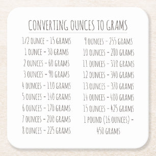 Umrechnungstabelle Vintag leicht Rechteckiger Pappuntersetzer