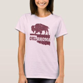 Umriss der Oklahoma-Staatskarte Buffalo Country T-Shirt