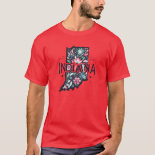 Umriss des Bundesstaates Indiana 2 T-Shirt