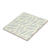 Umriss-Doodle Blau Sardinen Fisch Muster  Fliese (Seite)