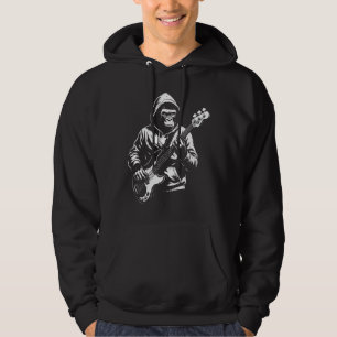 Umriss eines Kapuzineraffen-Bassisten Hoodie