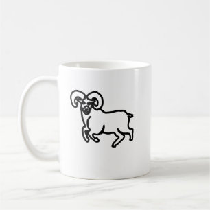 Umriss Widder-Zodiac-Tasse   Minimalistisches Arie Kaffeetasse