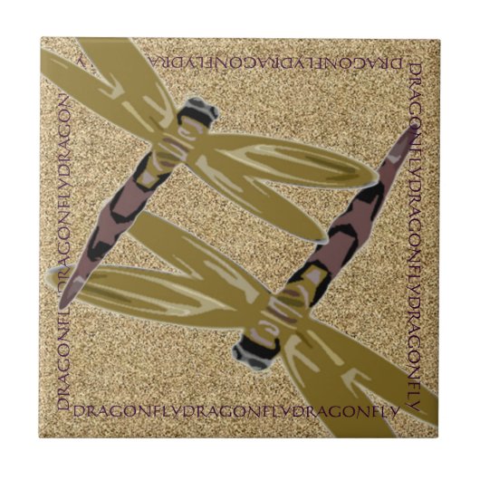 Umrissene Libellen-Kunst Fliese (Vorderseite)