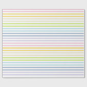 Umrissene Pastellregenbogen-Streifen Geschenkpapier (Flach)